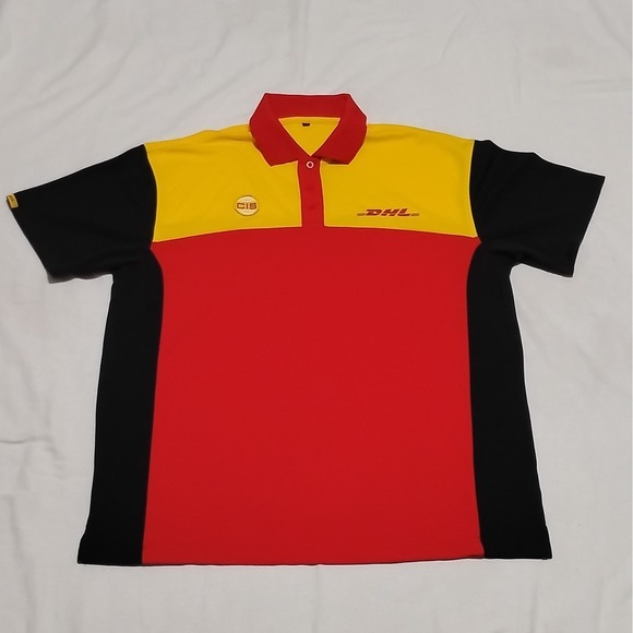 Authentic DHL Employee Uniform CIS Colorblock Polo L